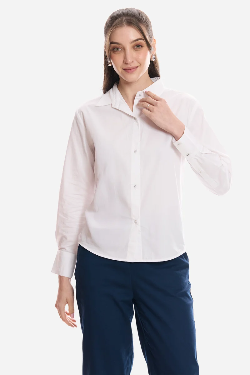 Jaida|100% Cotton Slim Fit Shirt