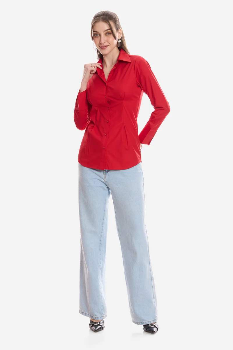 Jalia|100% Cotton Slim Fit Shirt