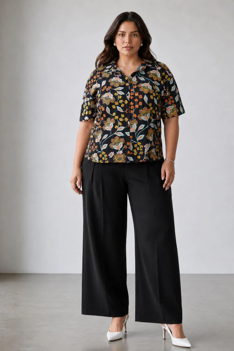 Aster|Cotton Relaxed Boxy Fit Cropped Shirt