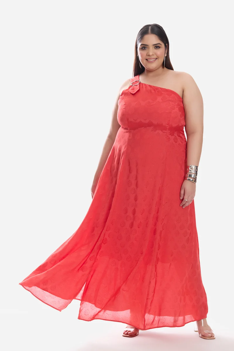 Janiah|Viscose One Shoulder A Line Dress