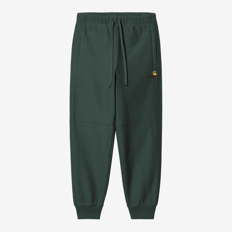 Carhartt WIP Herr American Script Joggingbyxor | Grönkålsgrön