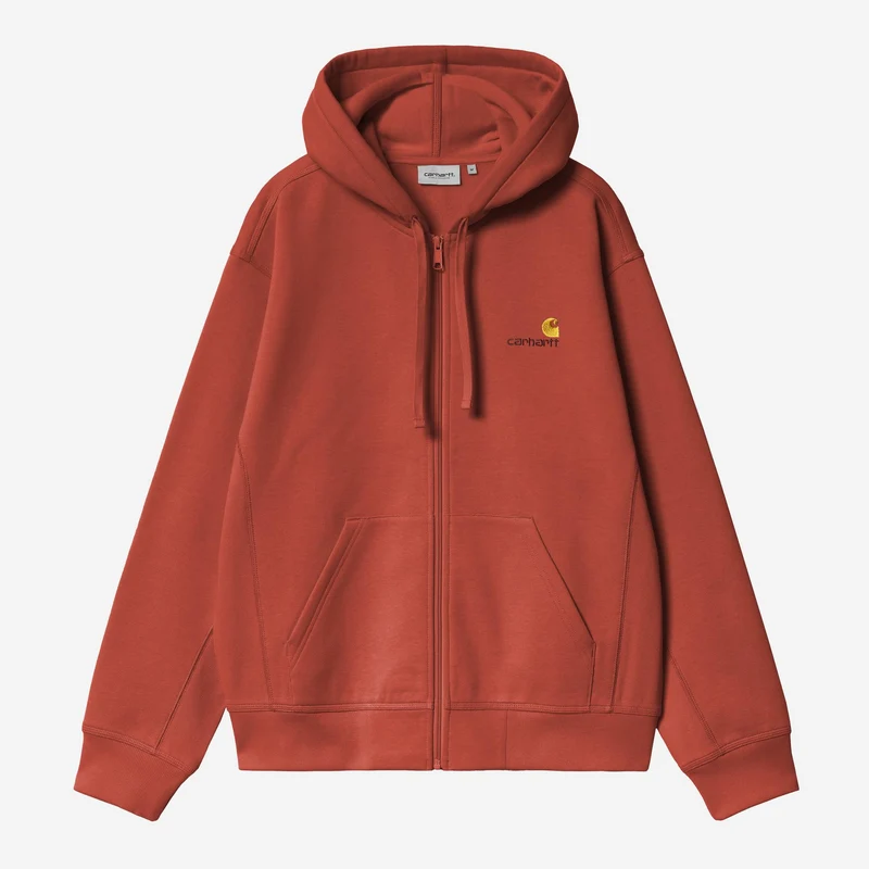 Carhartt WIP Herrhuvade American Script Jacka | Oxidröd