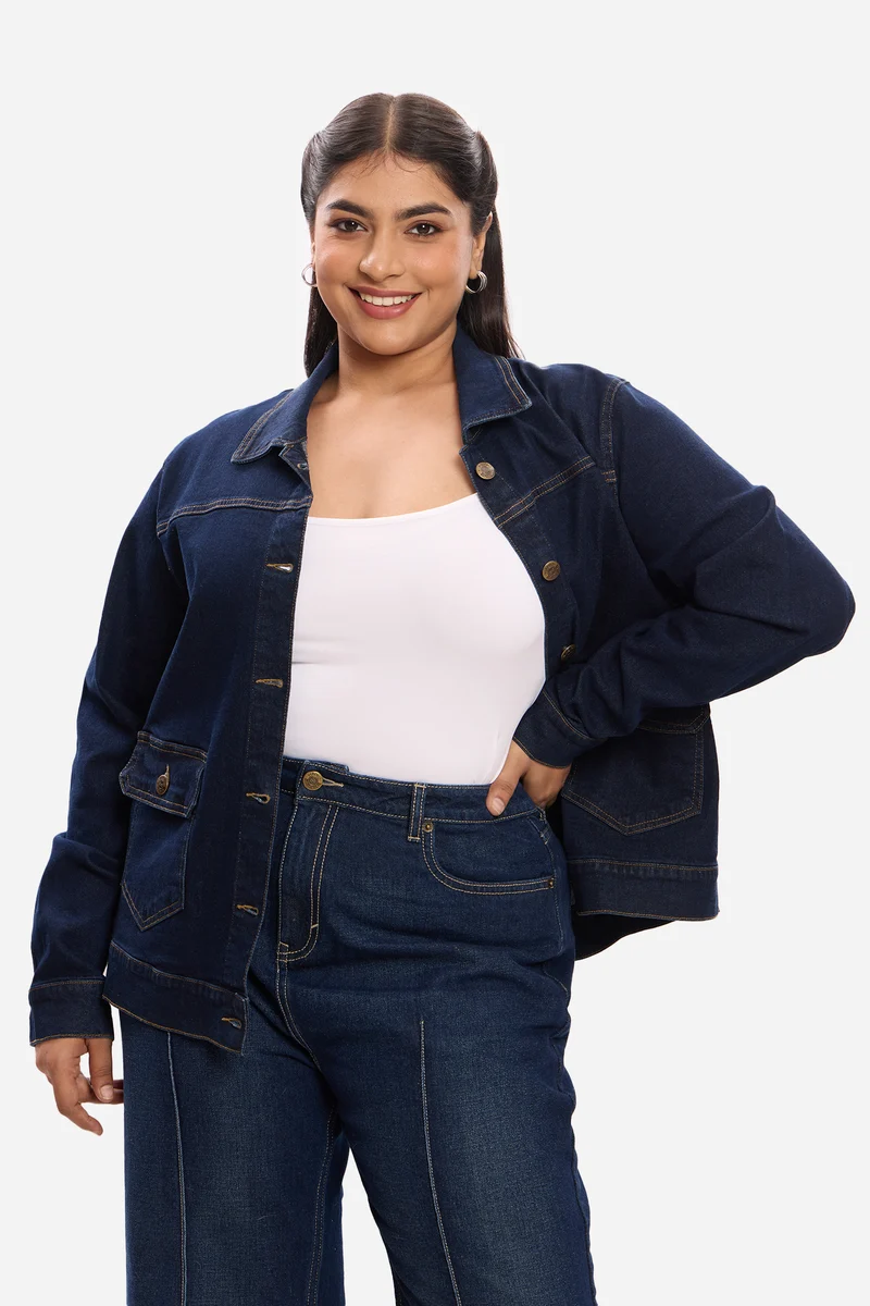 Adara|Cotton Denim Jacket