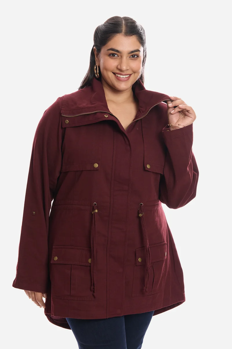Eshani|100% Cotton Longline Utility Jacket