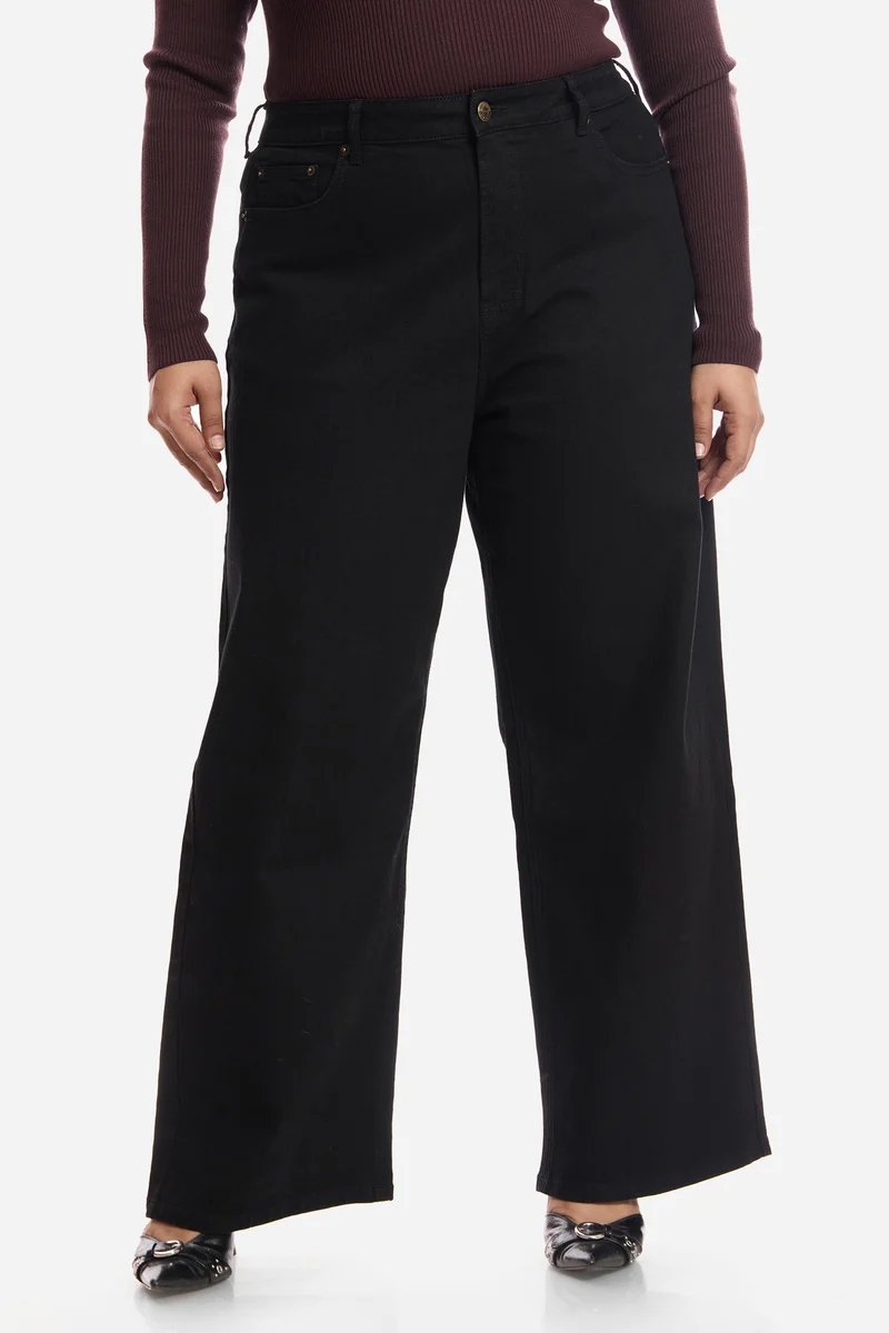 Alani|100% Cotton Wide Leg Jeans
