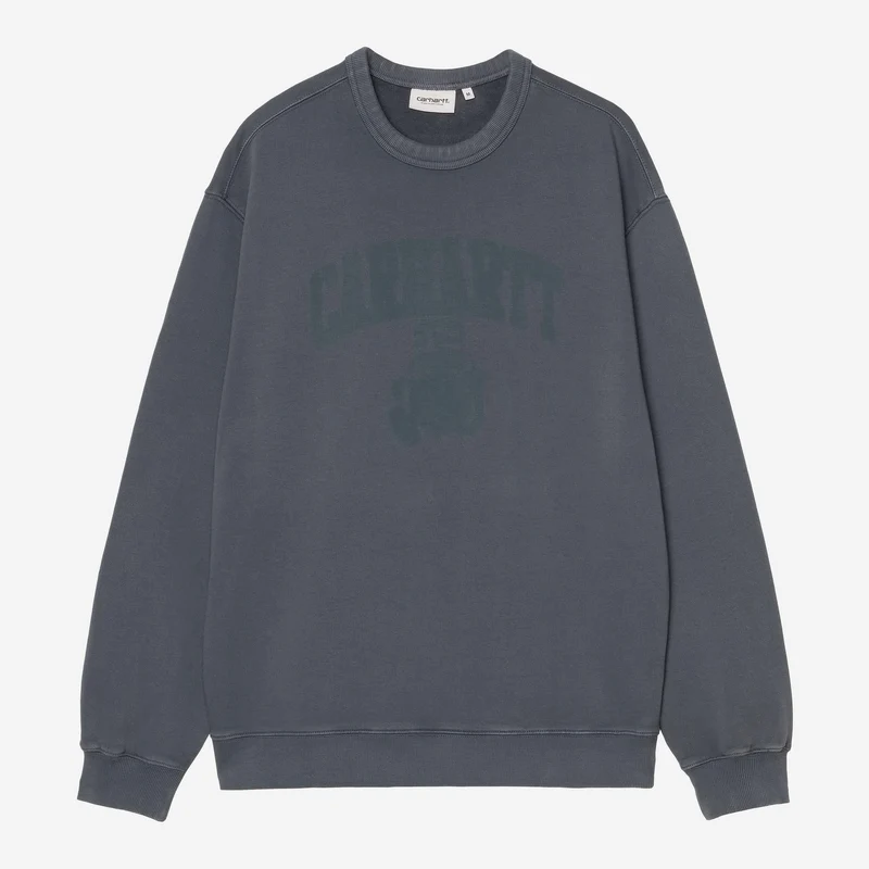 Carhartt WIP Herrtröja med bleknad Pond Corps-motiv | Deep Night Heavy Stone Wash