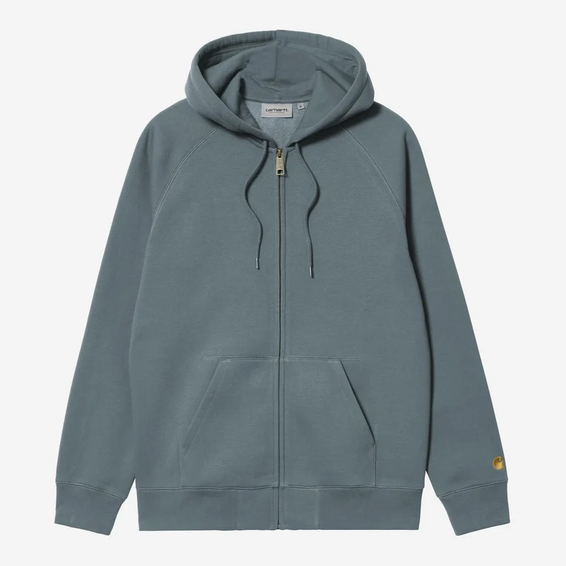 Carhartt WIP Chase jacka med huva och dragkedja för män | Mysig blå