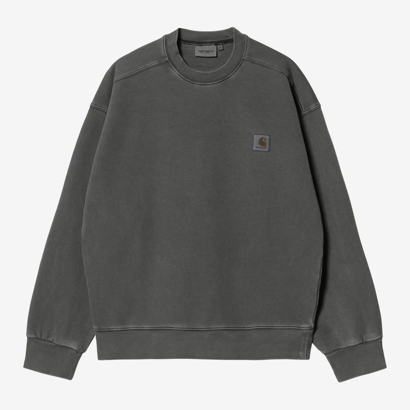 Carhartt WIP Nelson-tröja för män | Svart, garmentfärgad