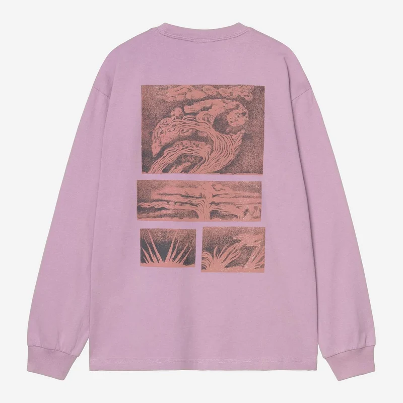 Carhartt WIP Herr Emerge långärmad T-shirt | Mild lila stentvättad