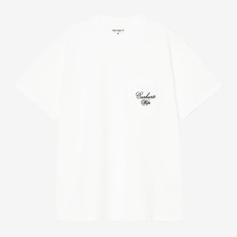 Carhartt WIP Herr T-shirt med långa fickor | Vit Svart