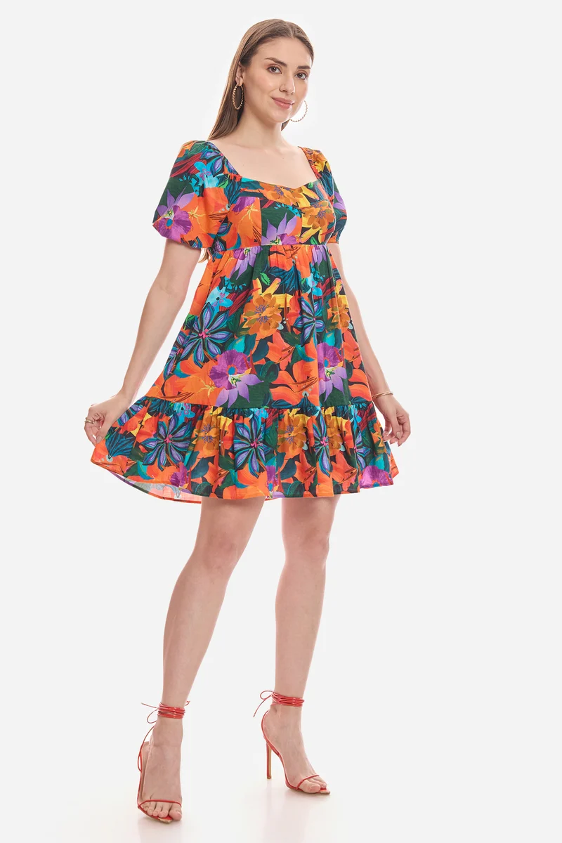 Birce|100% Cotton Sweetheart Mini Dress