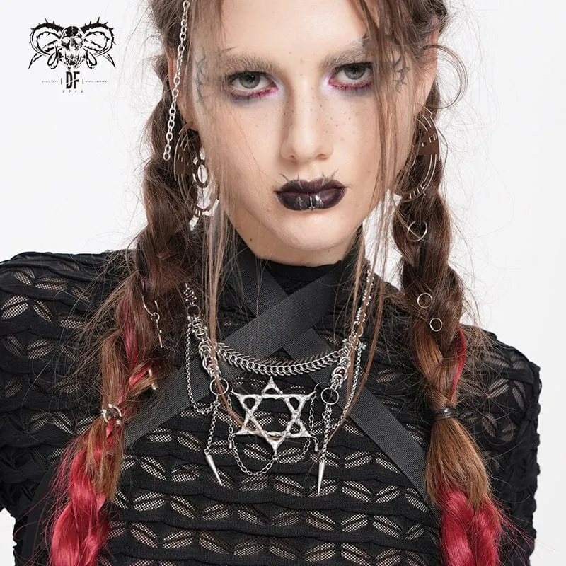 Halsband med hexagram och fiskben för kvinnor