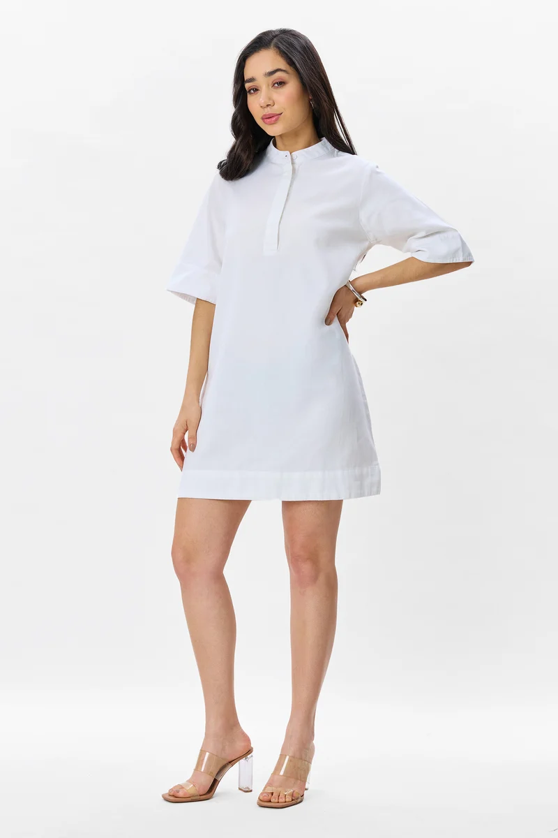 Mairi|100% Cotton Boxy Fit Classic Shirt Dress