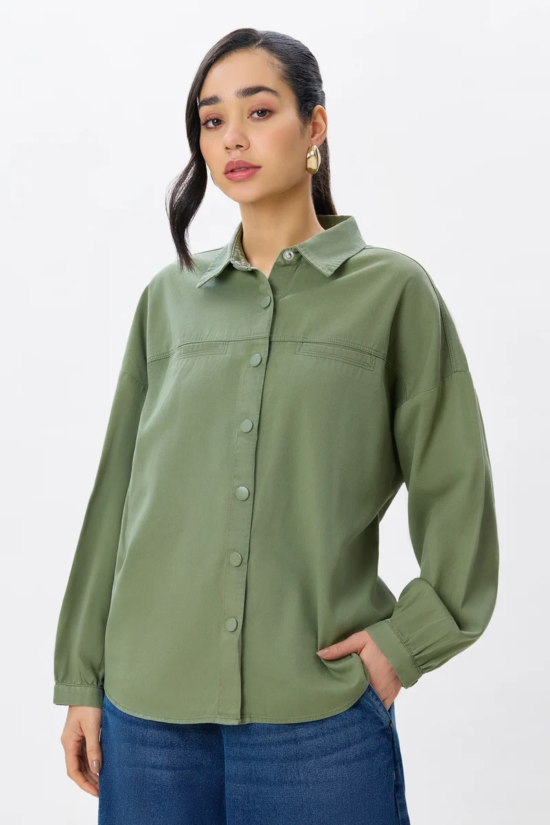 Caoim|100% Cotton Welt Pocket Twill Shirt