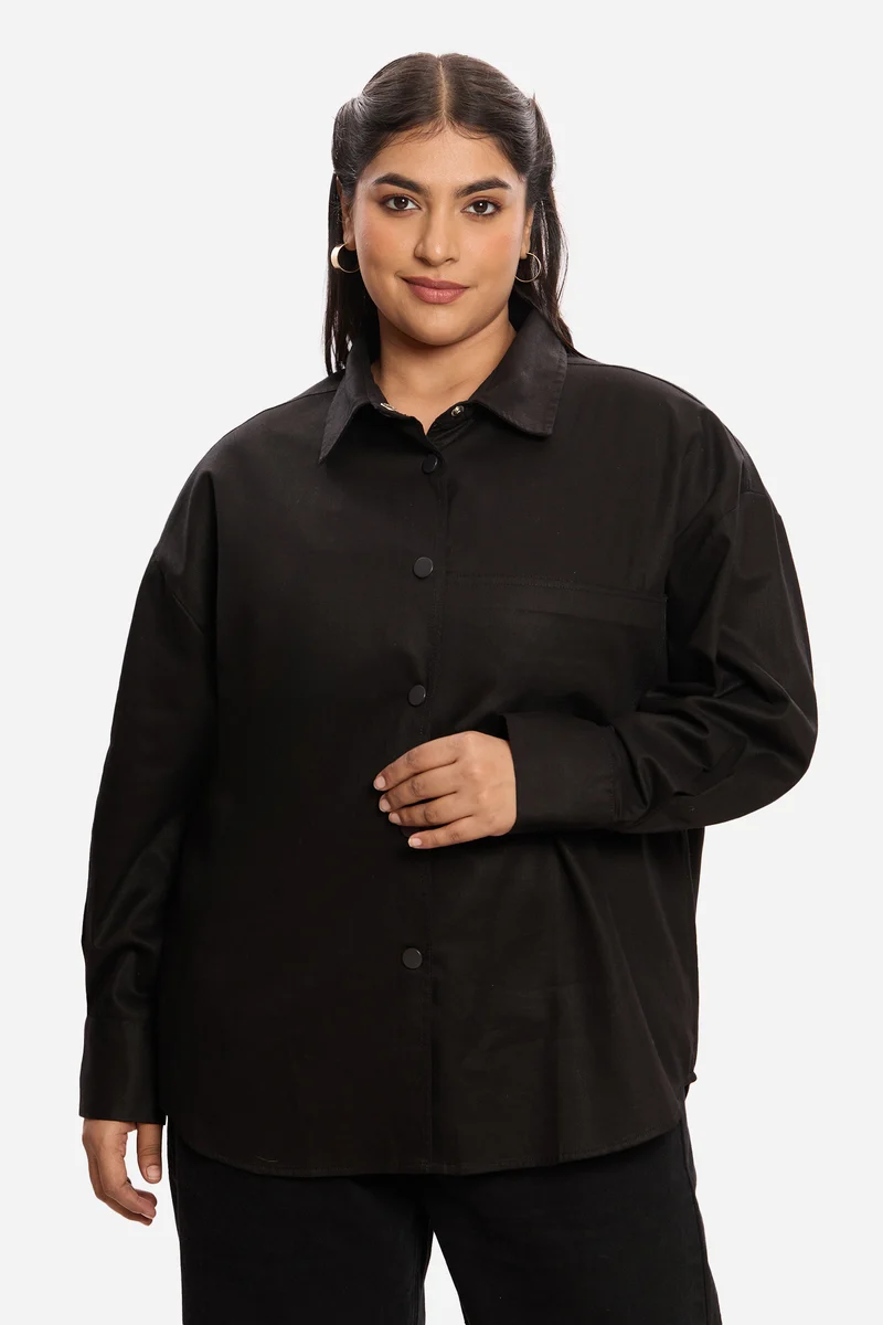 Oliwia|100% Cotton Washed Utility Shirt