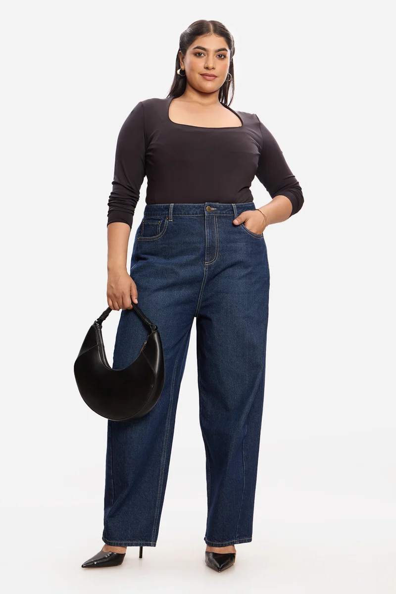 Ishit|100% Cotton Barrel Fit Jeans