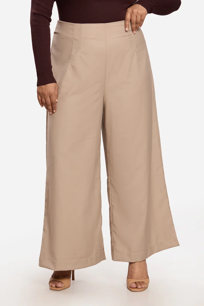 Vimesha|Cotton High Rise Wide Leg Trousers