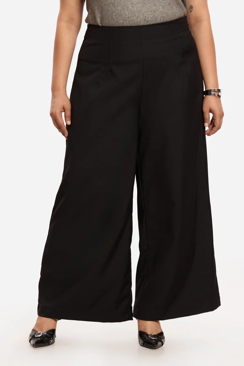 Ravindi|Cotton High Rise Wide Leg Trousers