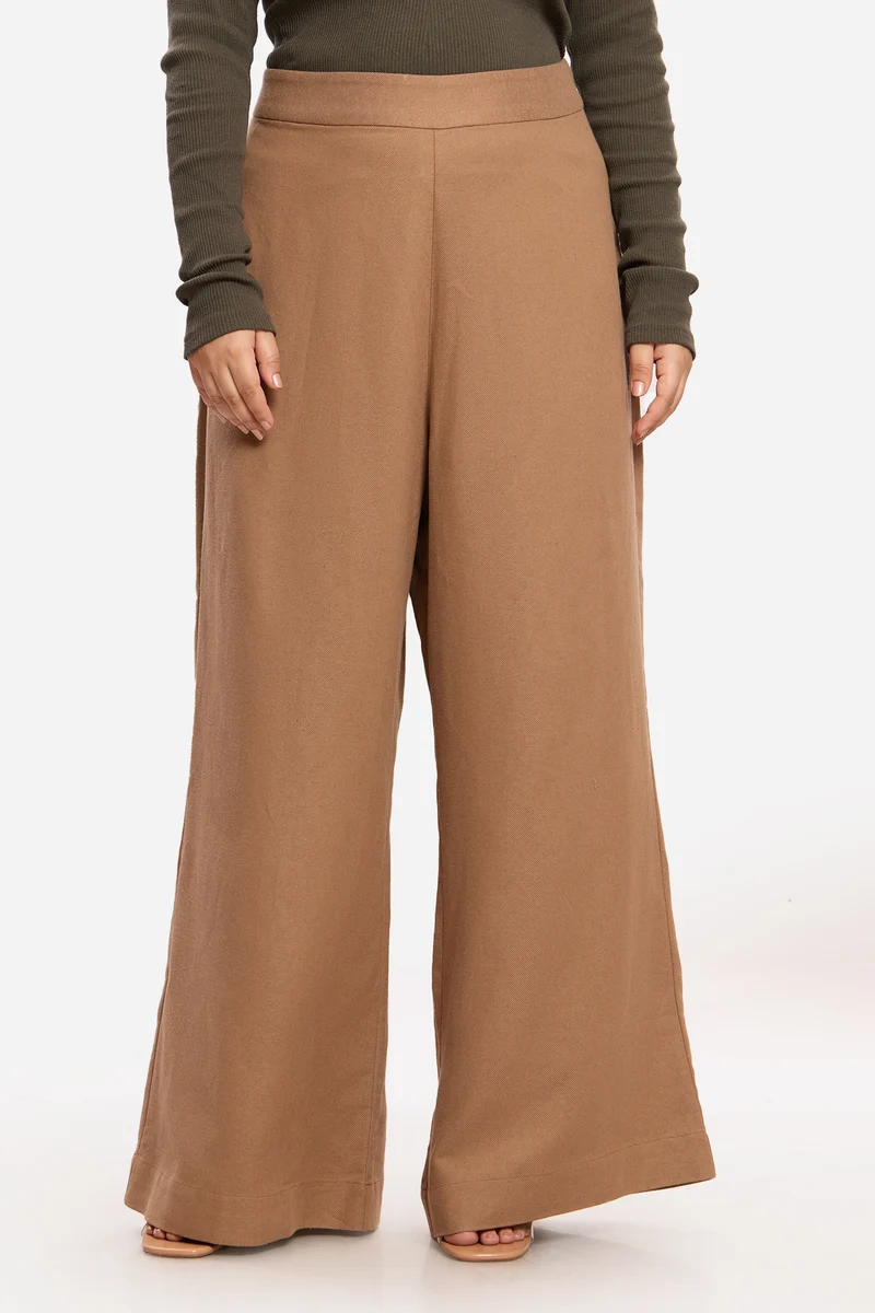 Navindi|Cotton Wide Leg Trousers