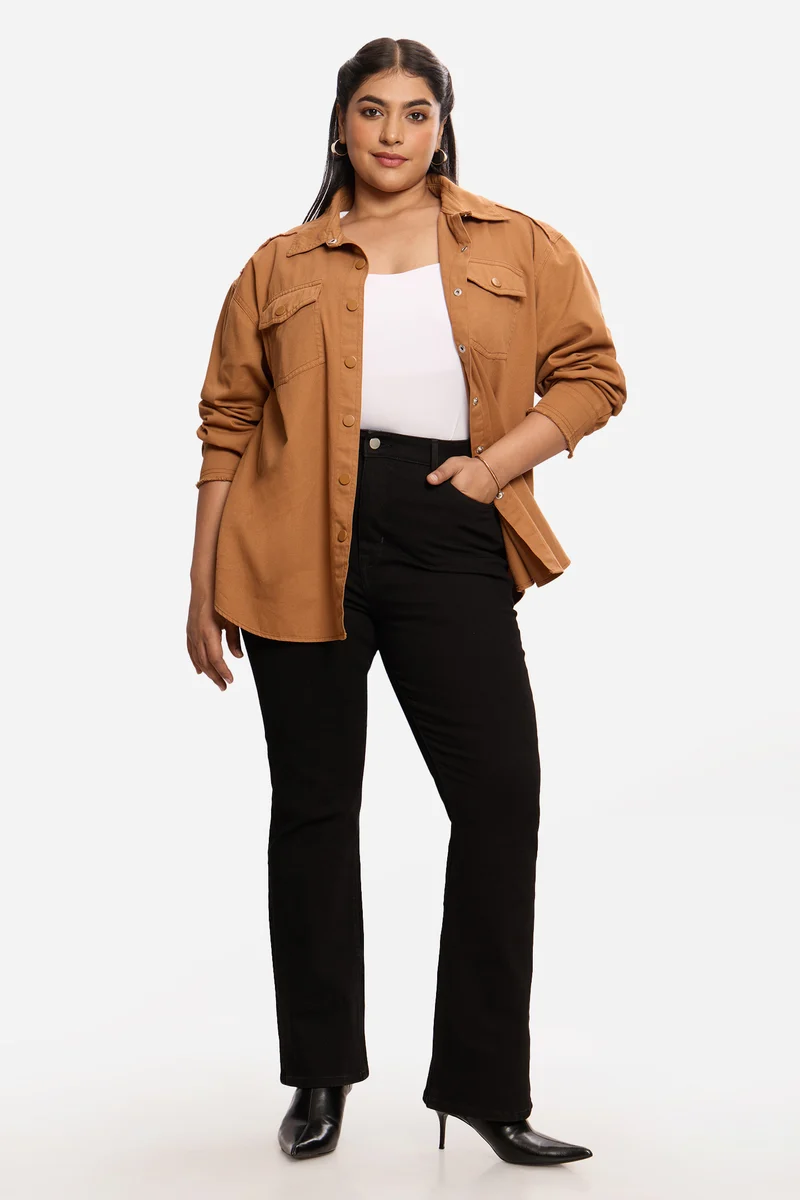 Weronika|100% Cotton Washed Utility Shirt