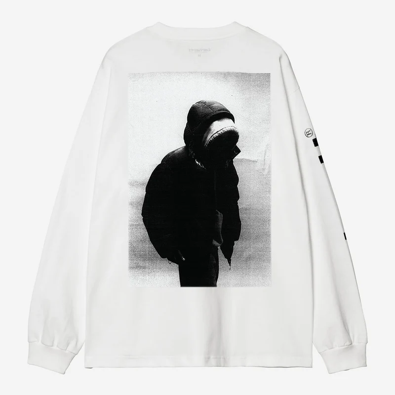 Carhartt WIP Herr Archive Script Långärmad T-shirt | Vit