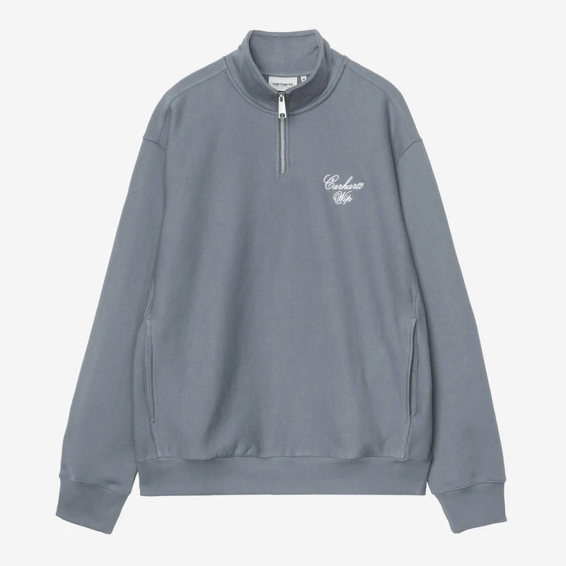 Carhartt WIP Herr Longhand Half Dragkedja | Mysig Blå