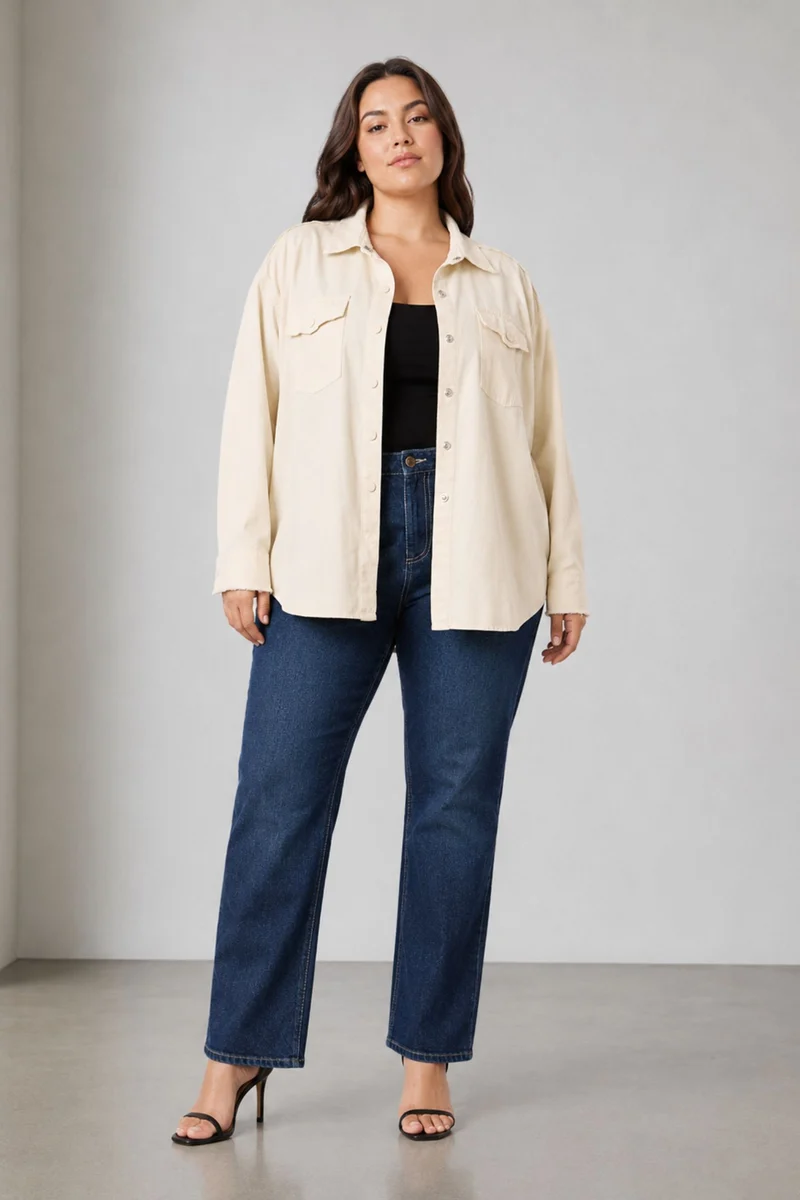 Sylwia|100% Cotton Washed Utility Shirt