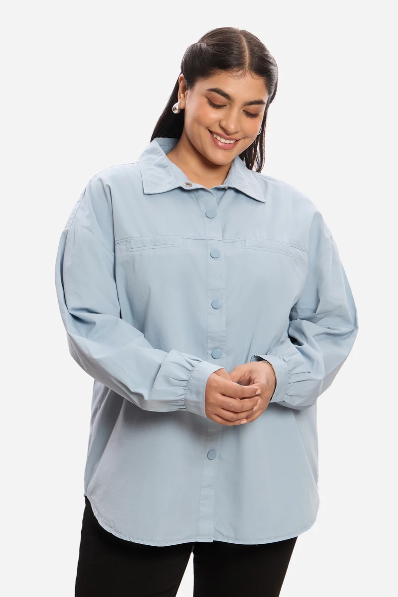 Joanna|100% Cotton Washed Utility Shirt