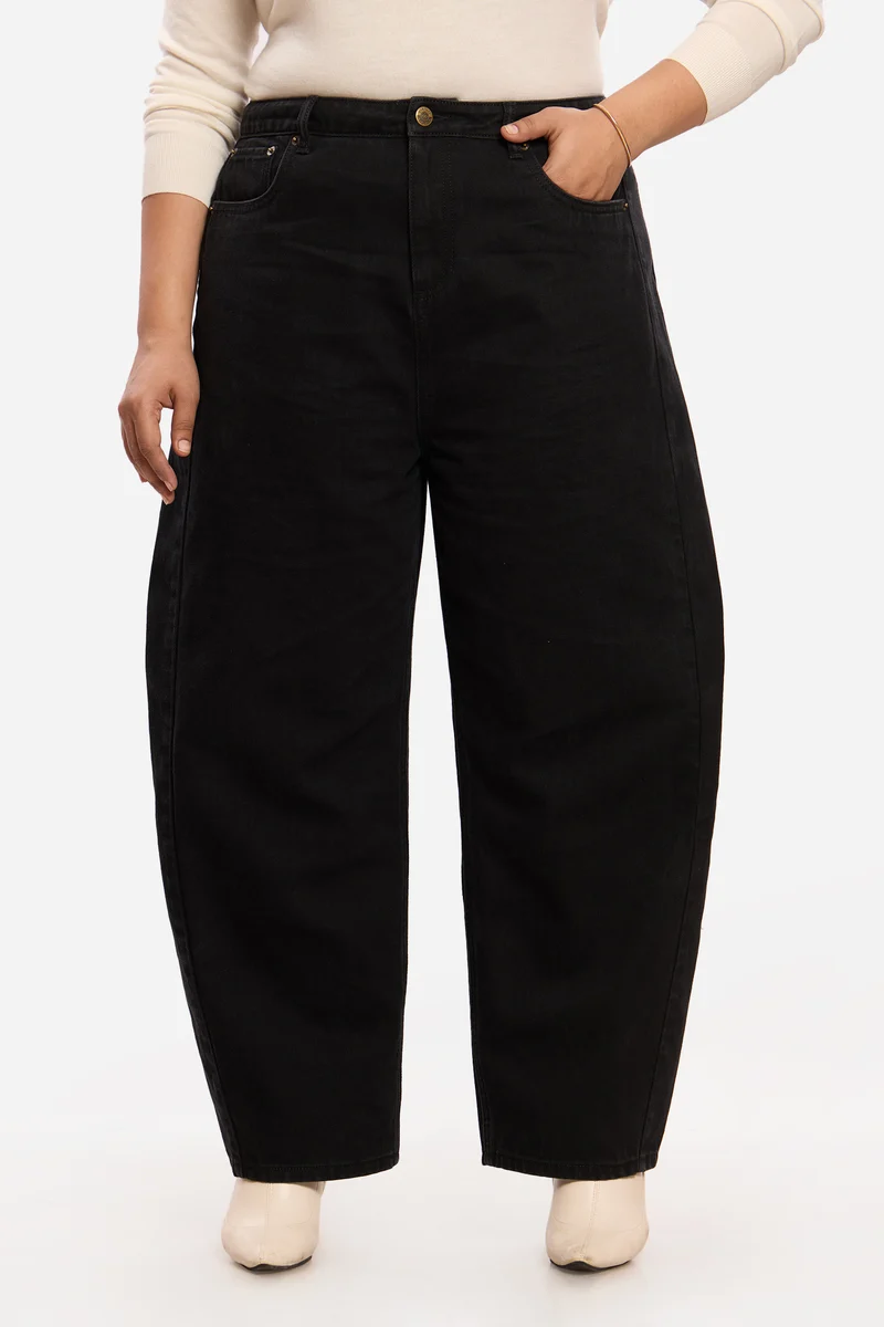 Minu|100% Cotton Barrel Fit Jeans