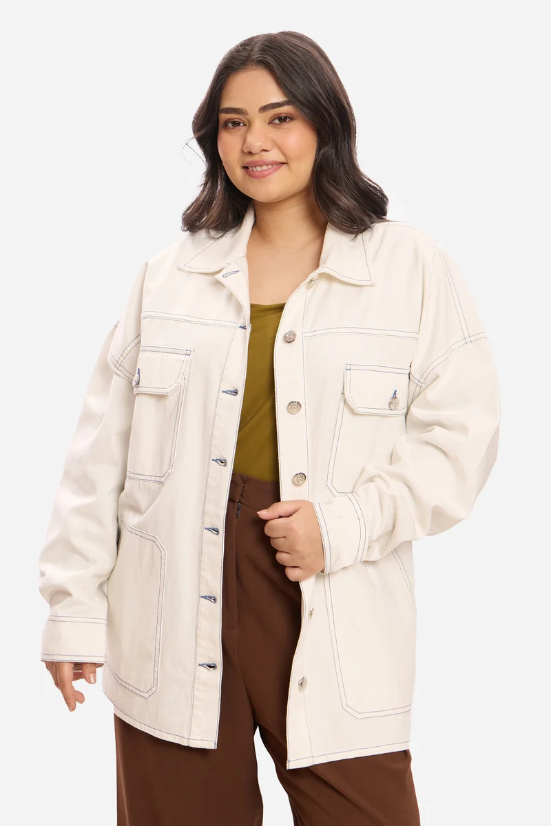 Magdie|100% Cotton Denim Jacket