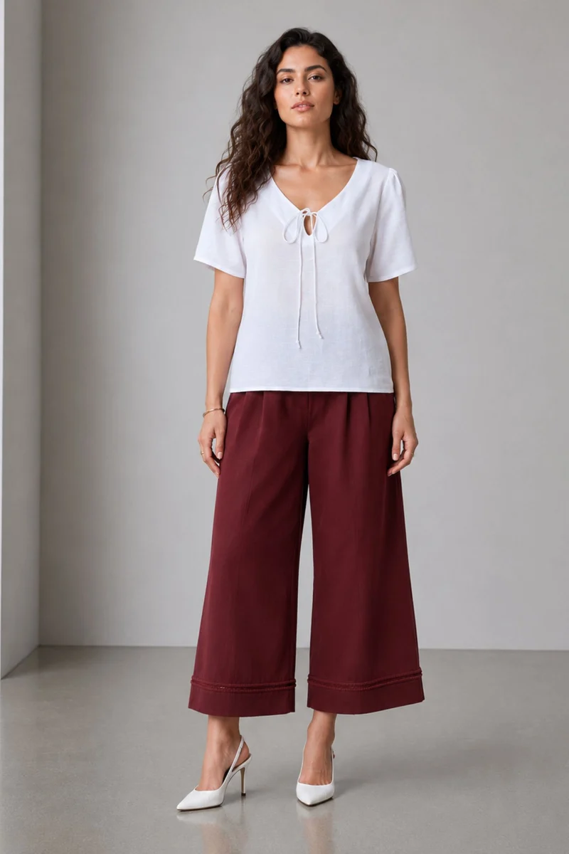 Rena|100% Cotton Puff Sleeve Top