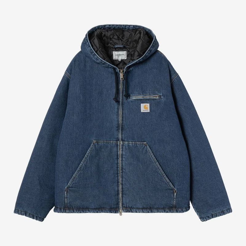 Carhartt WIP Herr Cleveland Jacka | Blå Stentvättad