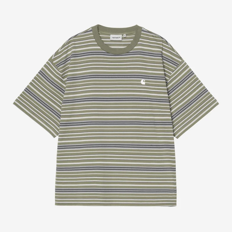 Carhartt WIP Randig t-shirt för män i dollargrönt med Zane-motiv