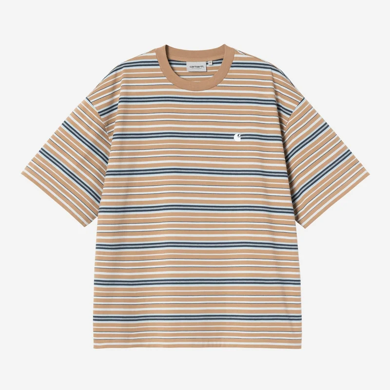 Carhartt WIP Randig t-shirt med Zane-motiv för män | Jordnöt
