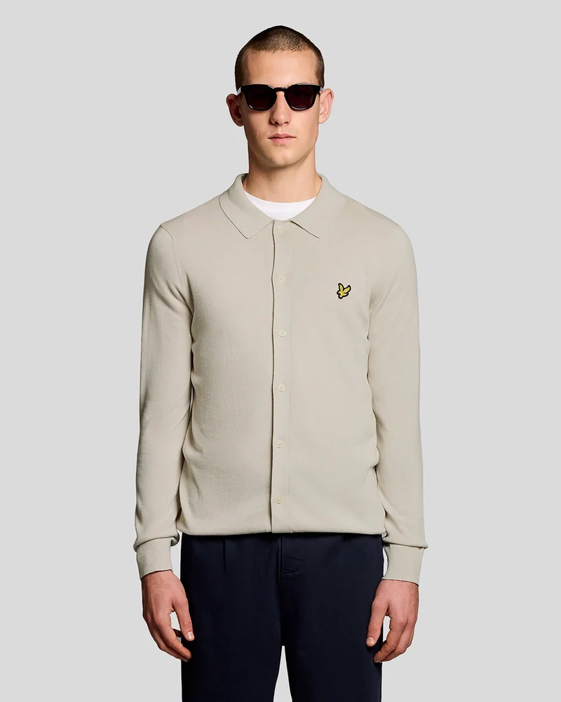 Lyle & Scott Herr stickad bomullsskjorta | Cove