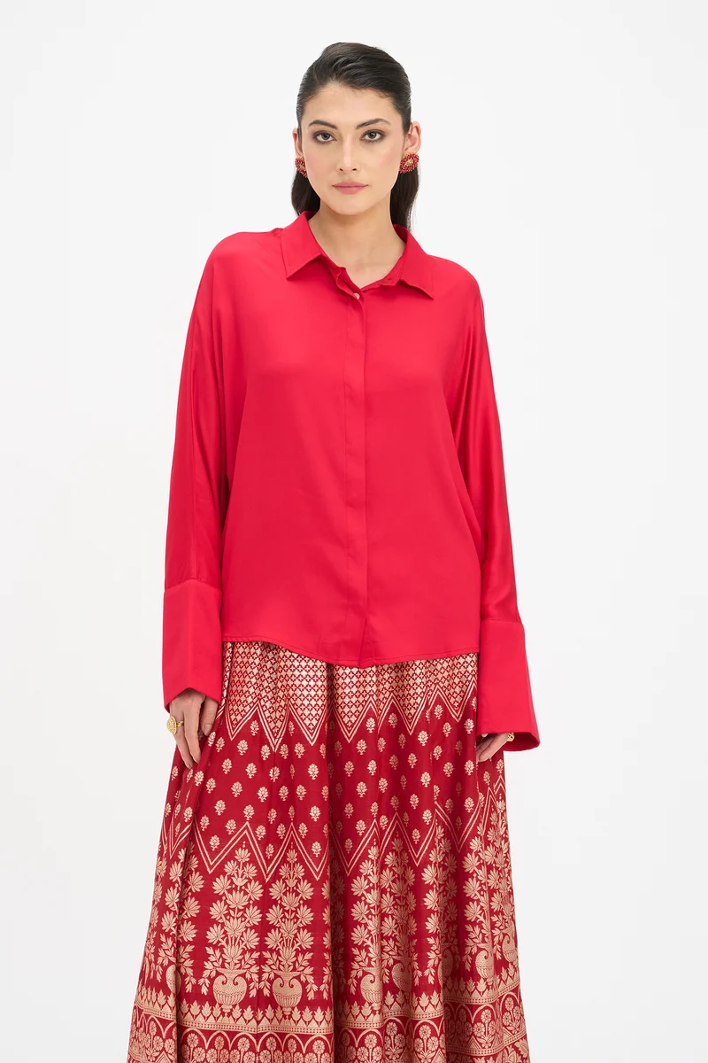 Manjari|100% Viscose Full Sleeve Shirt