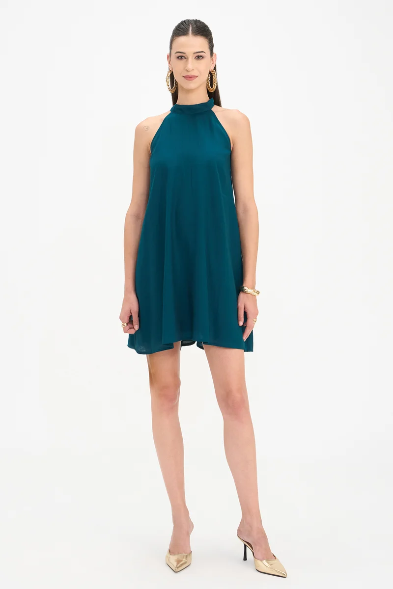 Rasika|100% Viscose Halterneck Mini Dress