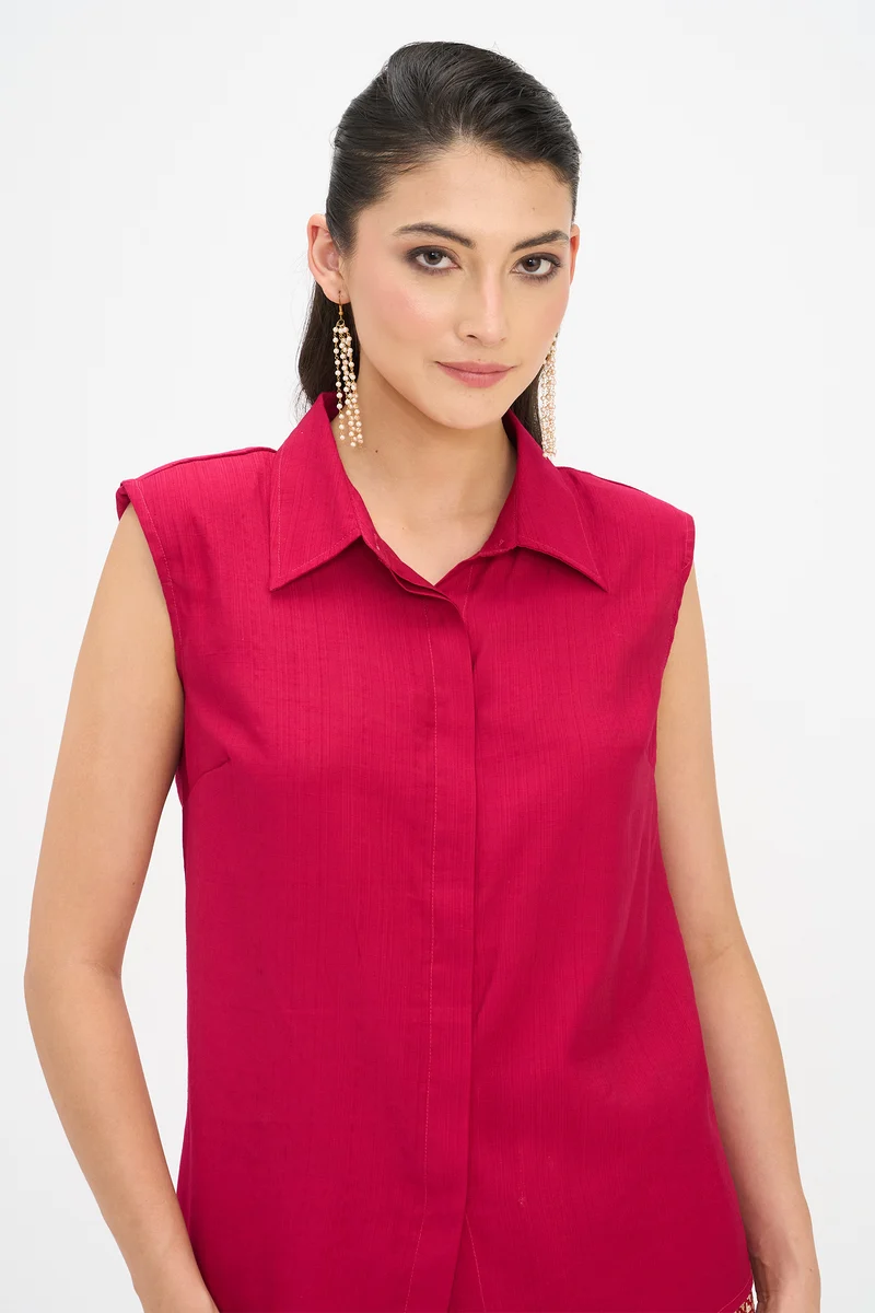 Pahari|100% Viscose Sleeveless Shirt