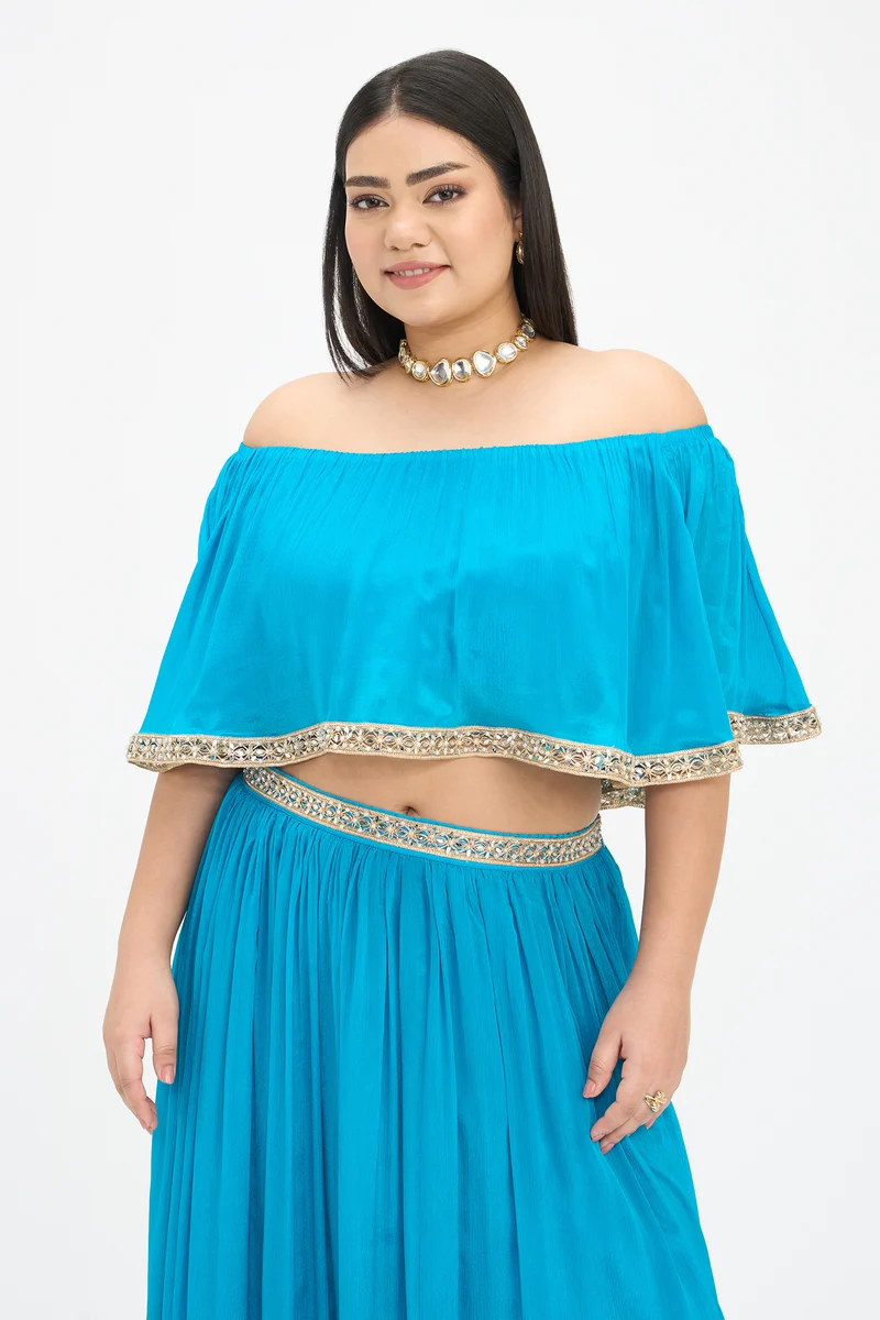 Arni Top|100% Viscose Off-Shoulder Crop Top