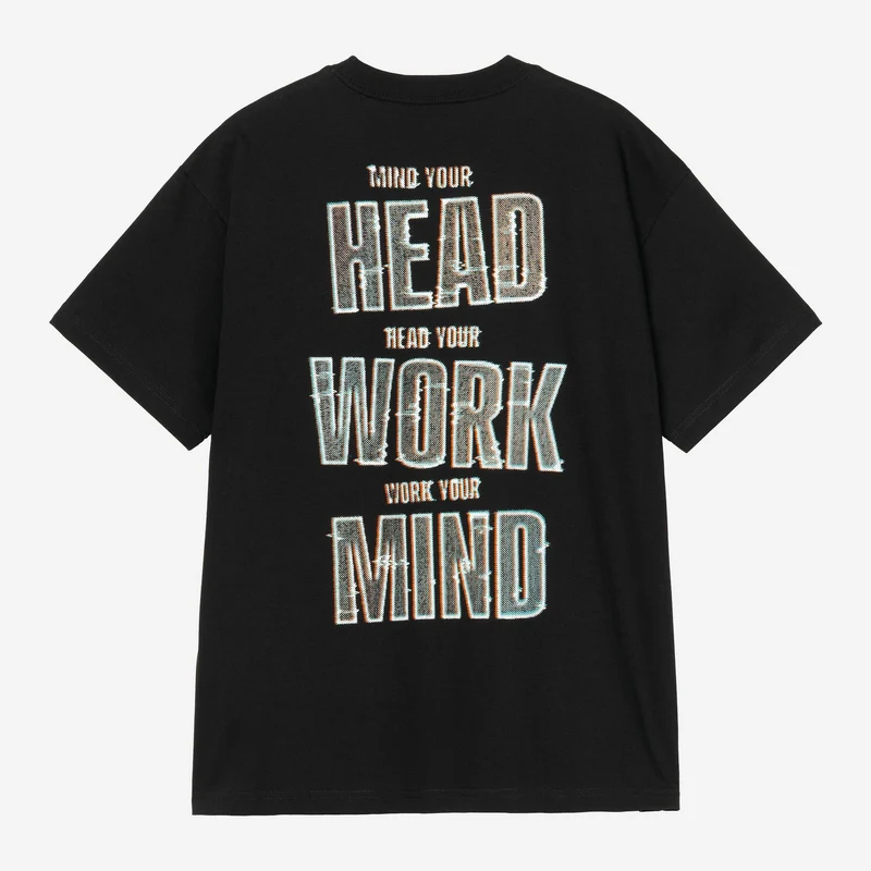 Carhartt WIP Herr T-shirt med "Mind Your Head"-motiv | Svart