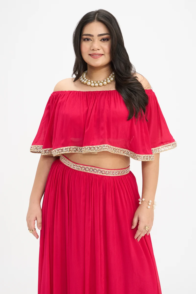 Veena Top|100% Viscose Off-Shoulder Crop Top