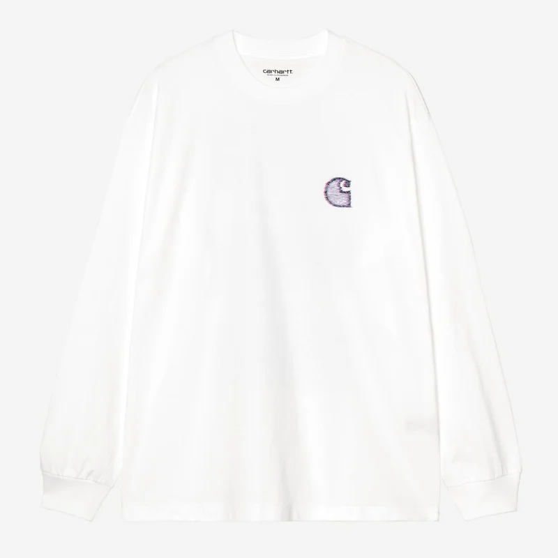 Carhartt WIP Herr T-shirt med långärmad design, Mind Your Head | Vit
