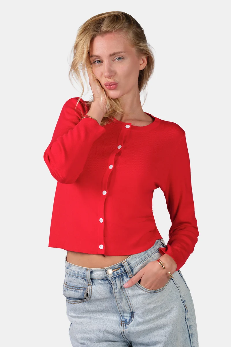 Lumi|Viscose Button Down Knit Cardigan