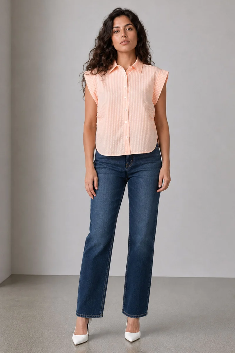 Liso|100% Cotton Ruched Shirt