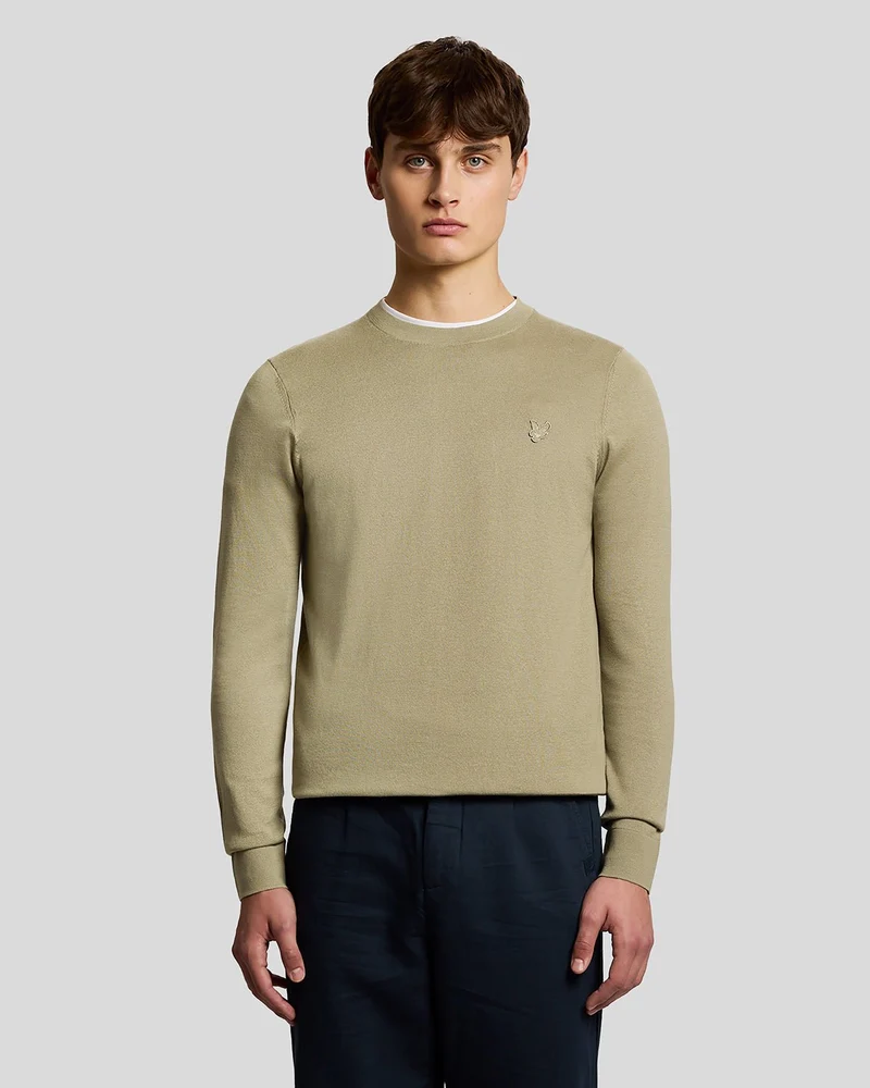 Lyle & Scott Herrtröja i superfin bomull med rund hals | Sage Uniform