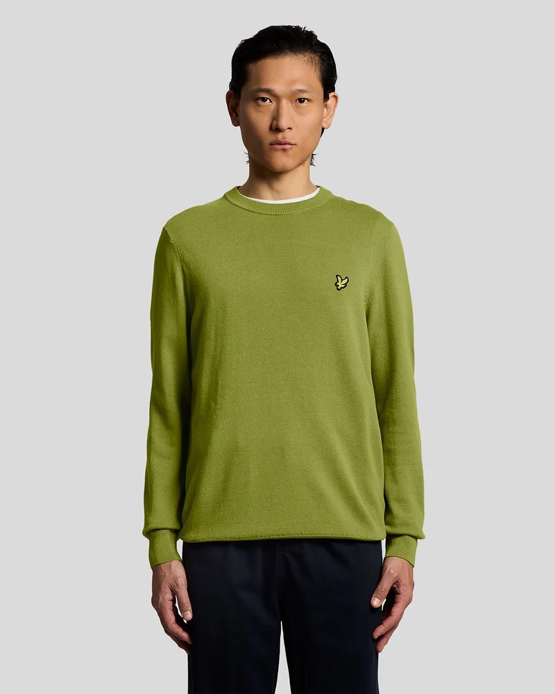 Lyle & Scott Herrtröja i bomull med rund hals | Shrub Green