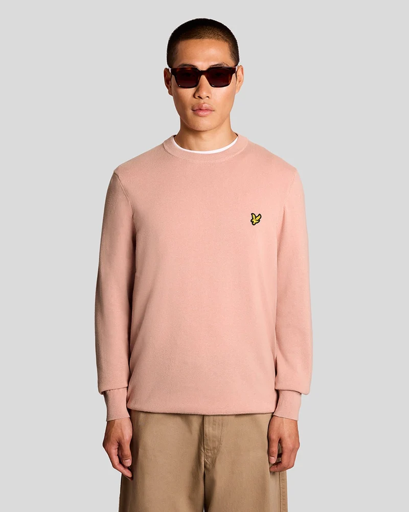 Lyle & Scott Herrtröja i bomull med rund hals | Rosa grapefrukt