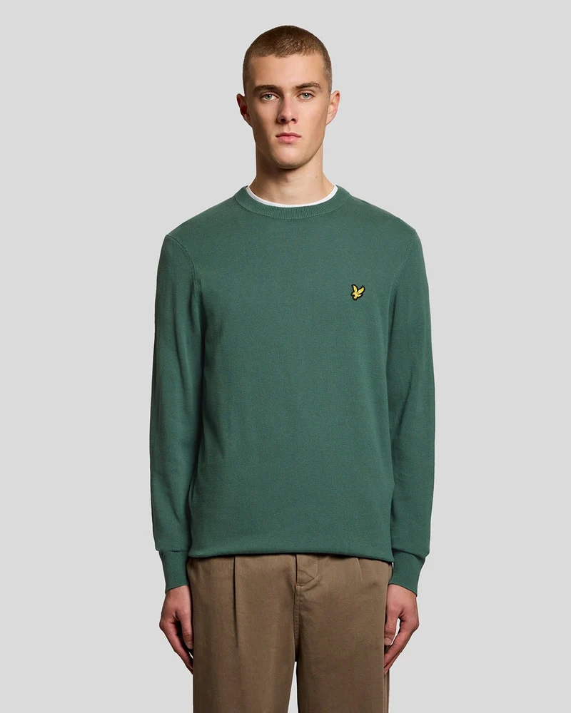 Lyle & Scott Herrtröja i bomull med rund hals | Everglade