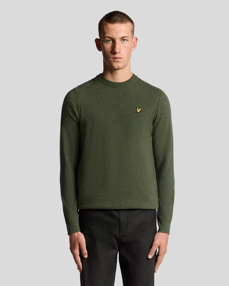 Lyle & Scott Herrtröja i lammullsblandning med rund hals | Deep Depths Marl