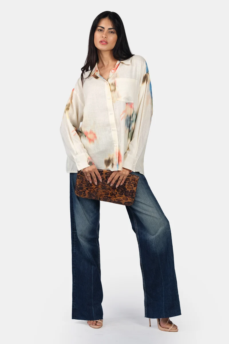 Leni|Linen Button Down Oversized Shirt